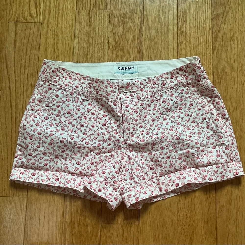 OLD NAVY red floral summer shorts